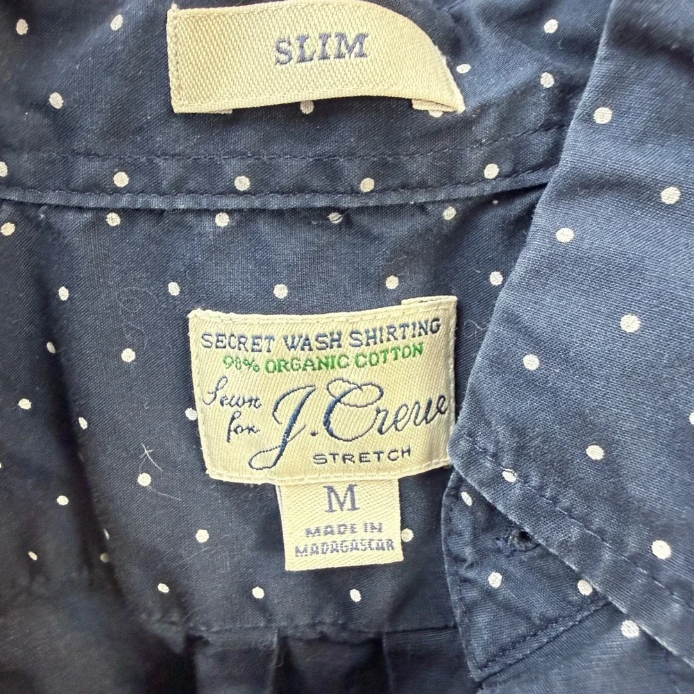 J. Crew Button Down Shirts Men Medium Navy‎ Blue Polka Dot & Floral Lot of 2